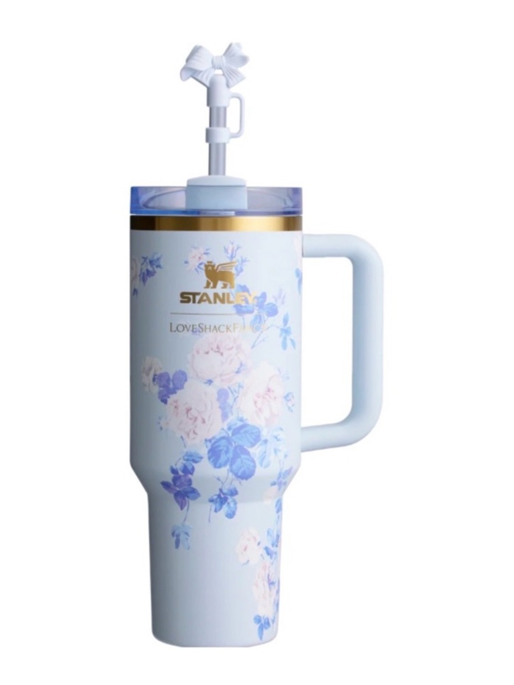 LoveShackFancy x Stanley H2O Quencher 40oz in box - Everblooming Rosettes